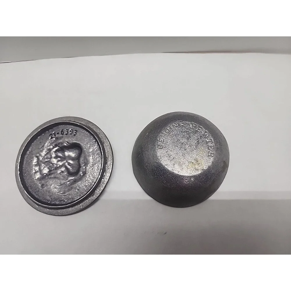 Vintage Pewter Cherry Blossom Jewelery Container Trinket Box‎ 21-6393